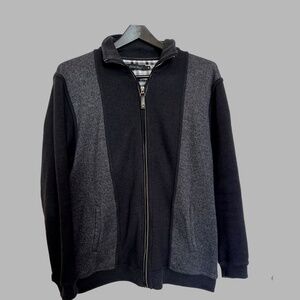 Ethnic Blue Mens SZ XL Black/Gray Sweatshirt Jacket  Zip Up Ribbed Cuff Golf